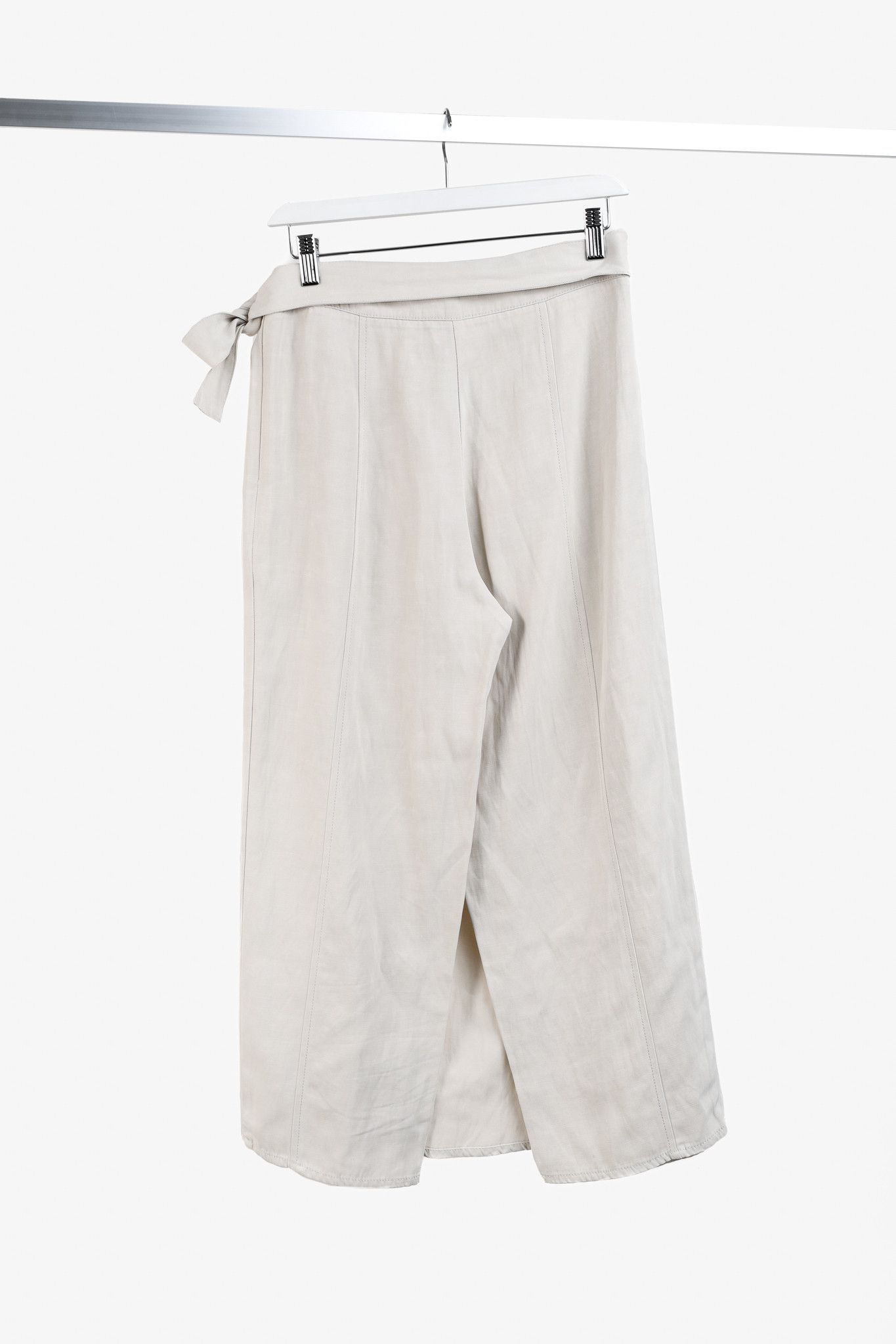 Sarah Pacini Sarah Pacini Khaki Viscose-Blend Wide-Leg Pant Skirt Size 28" / US 6 / IT 42 - 2 Thumbnail