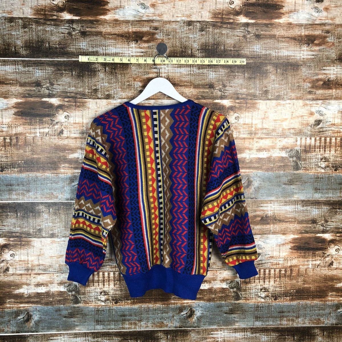 Homespun Knitwear × Japanese Brand Japan art vintage Brown Blue Knitwear #A1751 Size US S / EU 44-46 / 1 - 11 Thumbnail