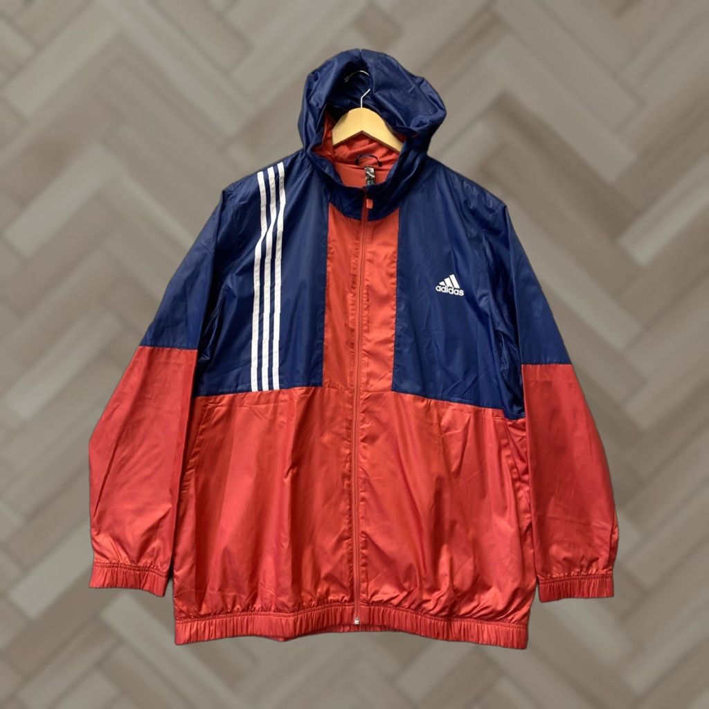Adidas Adidas Windbreaker Rain Jacket Men 2XL Navy Red Multicolor Water-Resistant Rain Coat 90s? 15426 Mens Size US XXL / EU 58 / 5 - 1 Thumbnail