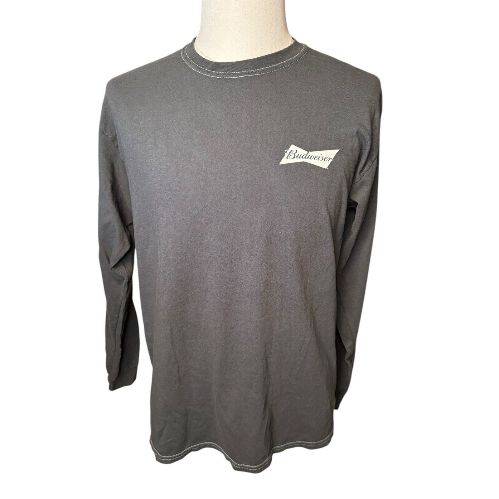 Urban Outfitters Urban Outfitters NEW Budweiser Long Sleeve T-Shirt Gray Size US M / EU 48-50 / 2 - 1 Thumbnail