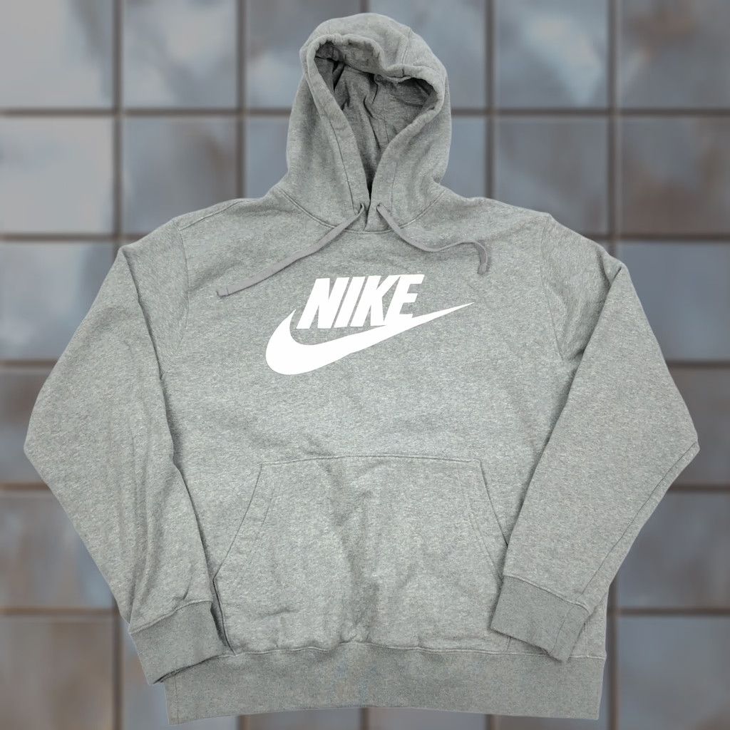 Nike Nike Men's Gray Logo Pullover Hoodie Fleece Sweatshirt BV2973-063 Size L Size US L / EU 52-54 / 3 - 1 Thumbnail