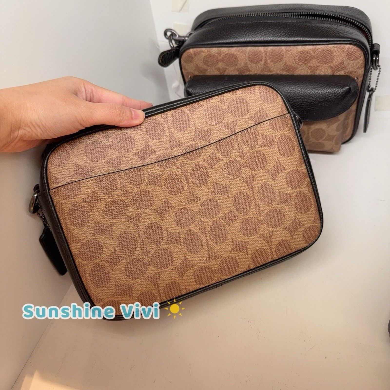 Coach NWT COACH MEN'S Warner Crossbody Bag CW217 Tan/Black Size ONE SIZE - 3 Thumbnail