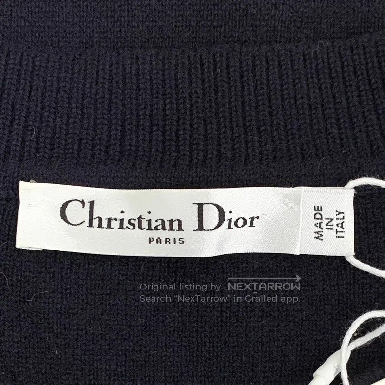 Dior Dior Black logo letter inlaid round-neck cashmere knit swe Size XXS / US 00 / IT 34 - 6 Thumbnail