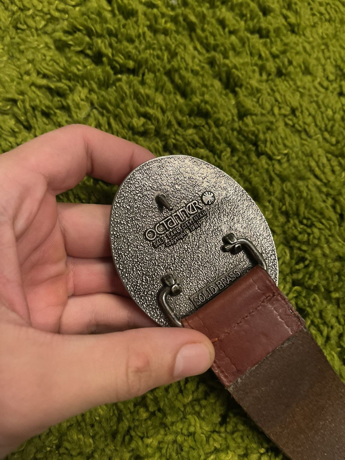Vintage Phillips Petroleum 1980s vintage real leather belt Size 32 - 3 Thumbnail