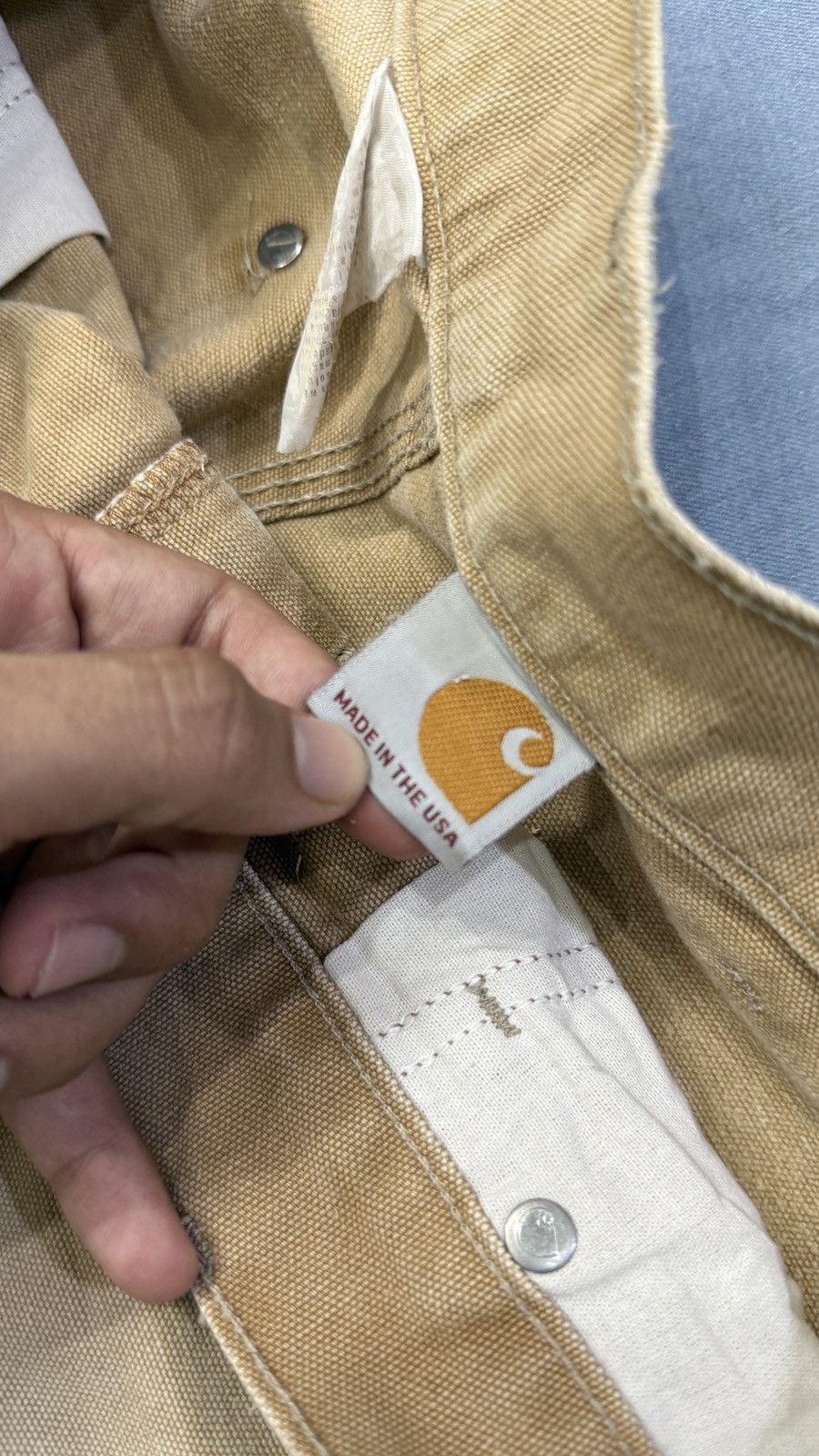 Carhartt 1 of 1 Carhartt hand drwan double knee denim Size US 33 - 6 Thumbnail