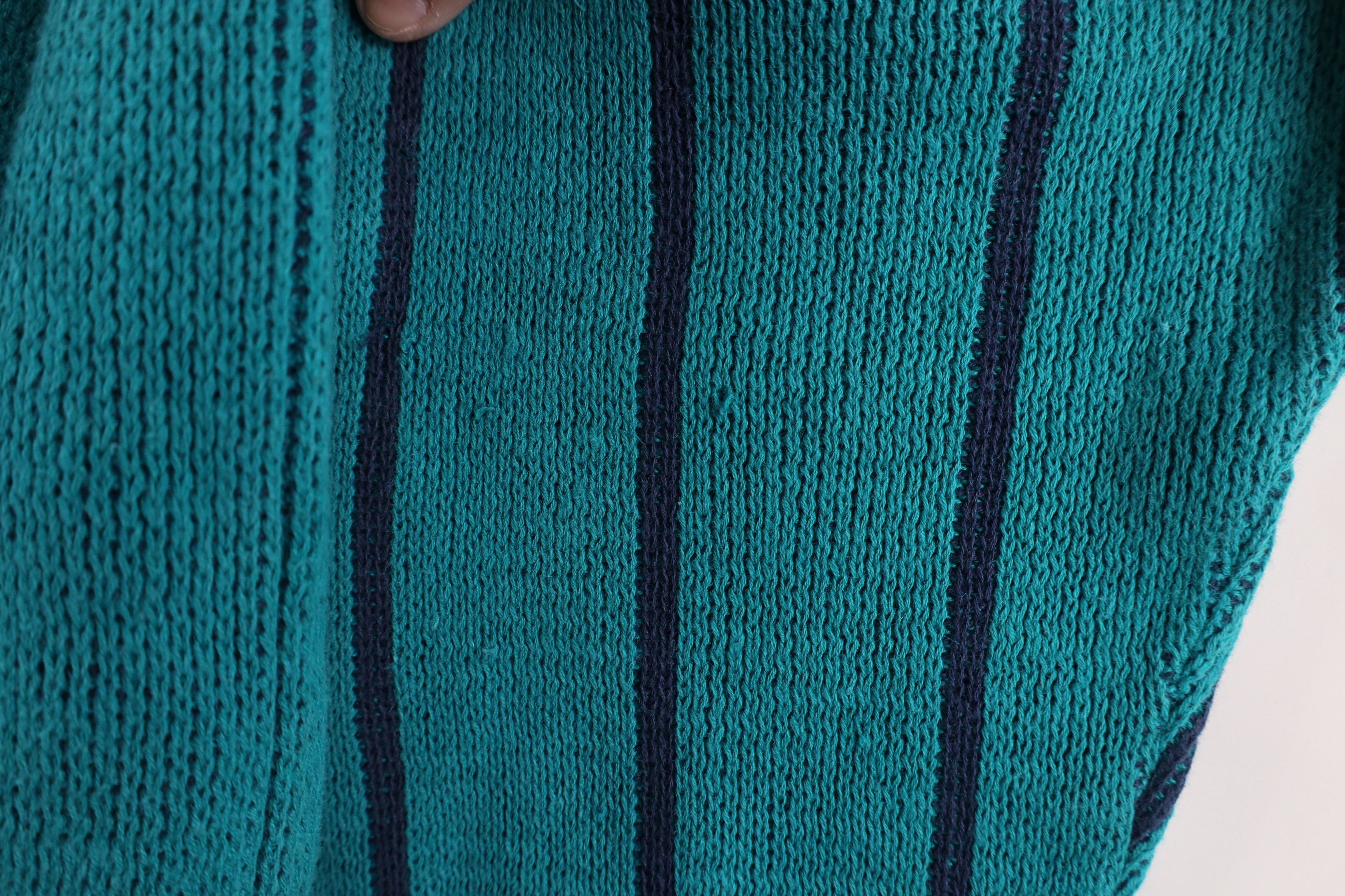 Vintage Vintage 90s Streetwear Fit Striped Knit Cardigan Sweater Size US XL / EU 56 / 4 - 9 Thumbnail