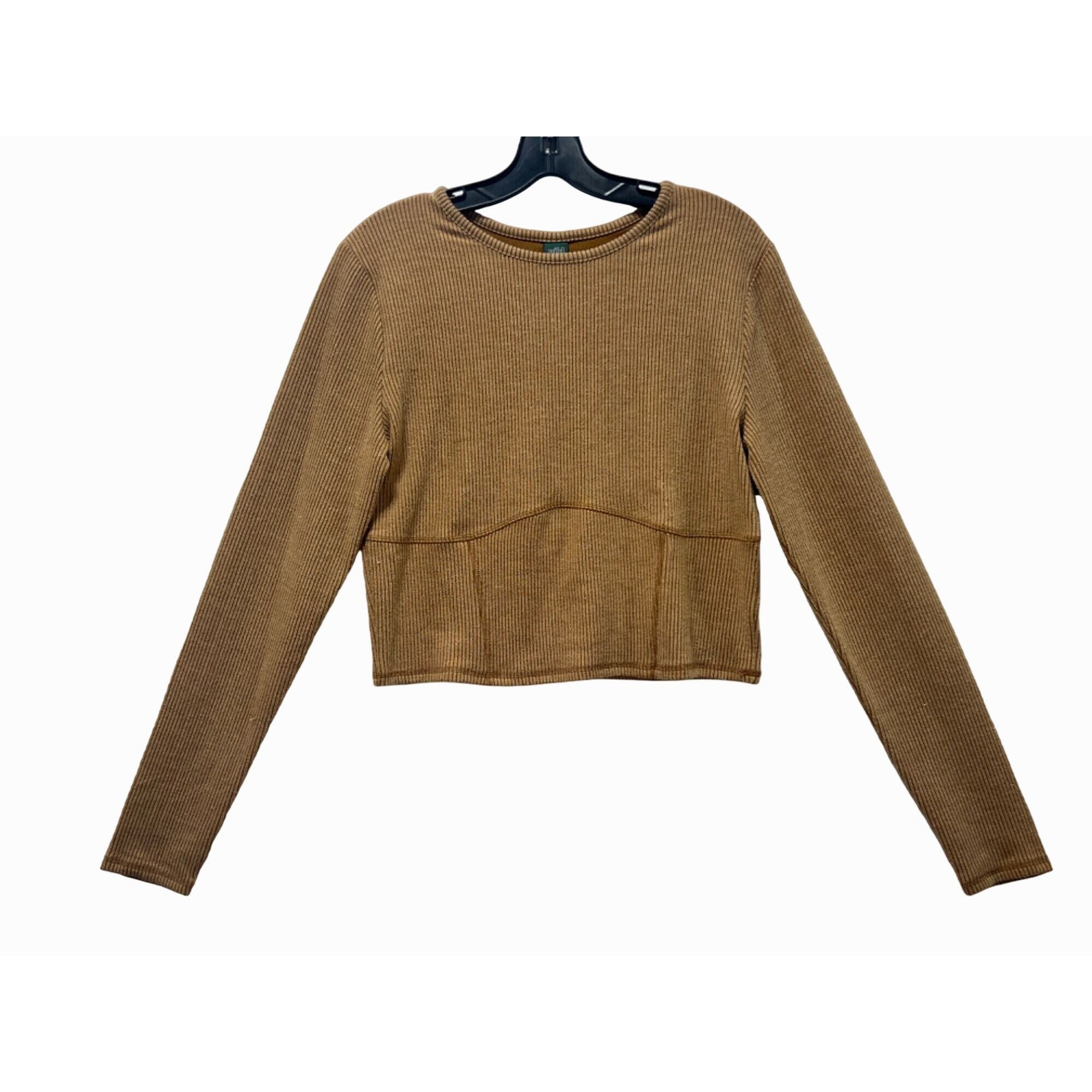 Other Wild Fable - Women's Ribbed Long Sleeve Crop Top - Brown - E Size XL / US 12-14 / IT 48-50 - 1 Thumbnail
