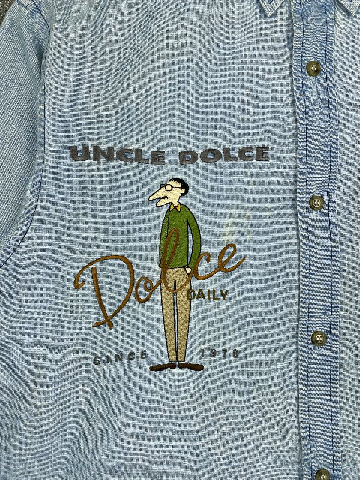 Japanese Brand Uncle Dolce Denim Distressed Shirt Size US XL / EU 56 / 4 - 4 Thumbnail