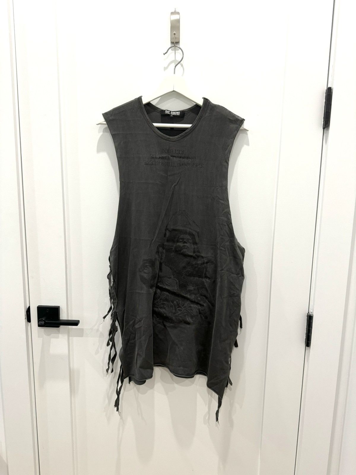 image of Raf Simons Ss04 "may The Circle Be Unbroken" Acid Tank Top in Black, Men's (Size Medium)