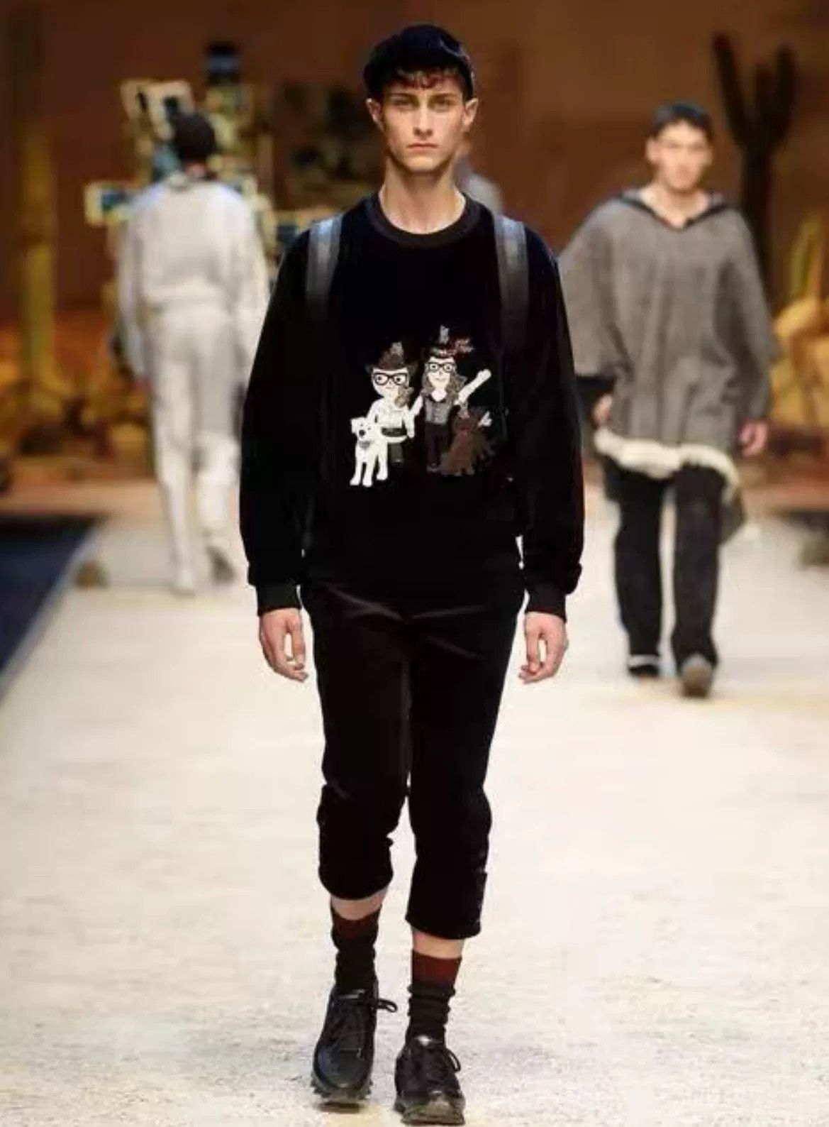 Dolce & Gabbana Dolce & Gabbana Runway Flocked Sweatshirt Size US S / EU 44-46 / 1 - 1 Thumbnail