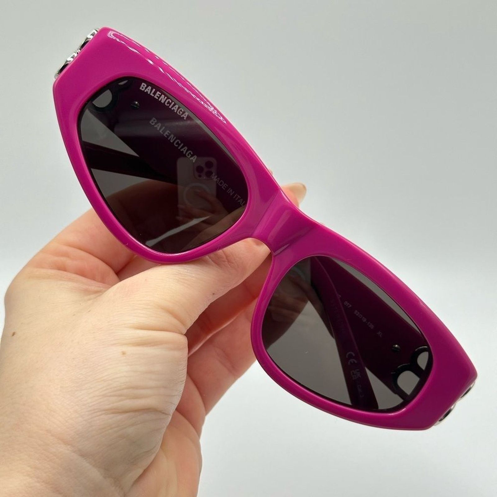 Balenciaga NEW BALENCIAGA BB0095S 017 Fuchsia/Silver/Grey Sunglasses Size ONE SIZE - 7 Thumbnail