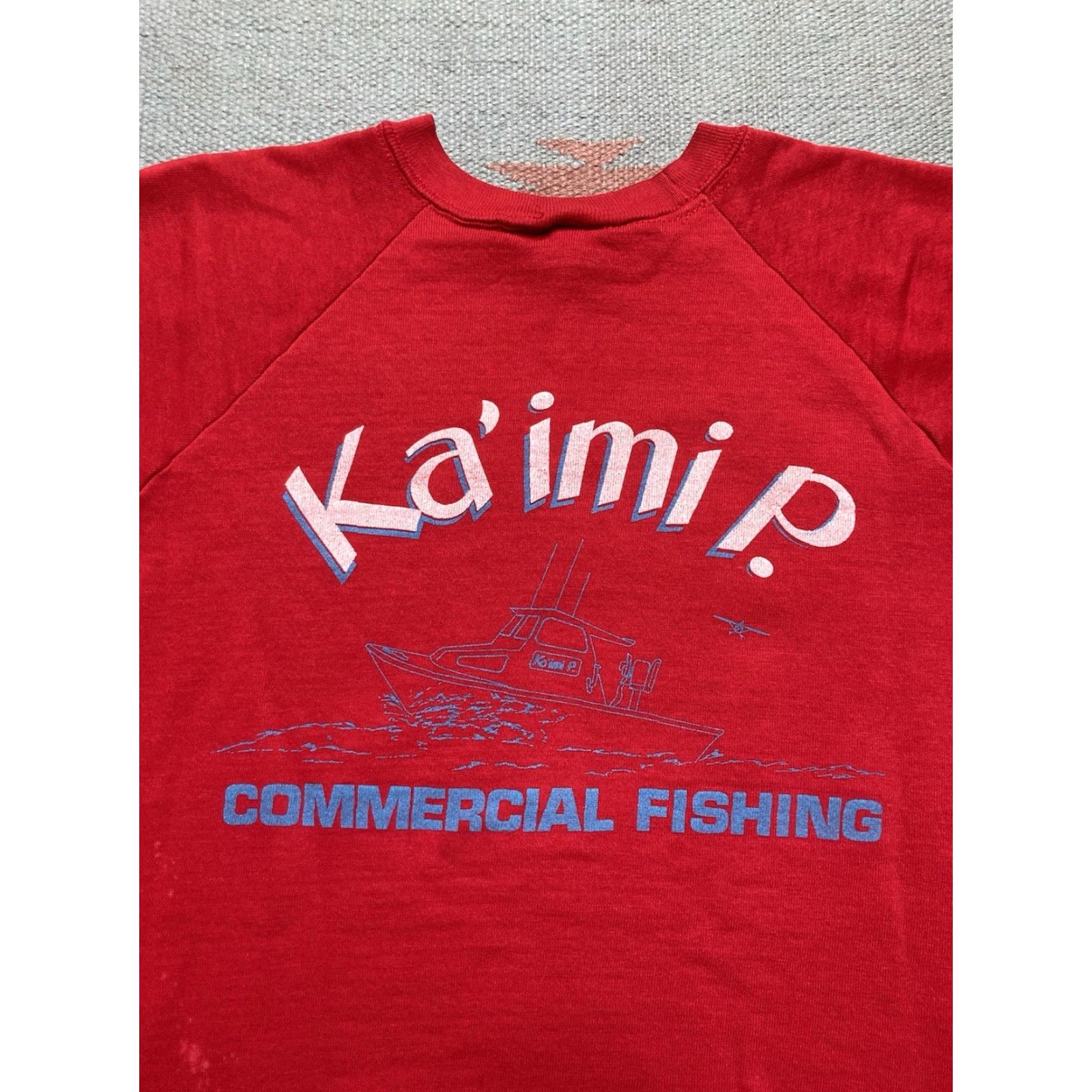 VINTAGE 80s Ka’imi P crewneck sweatshirt Navy? (red) XL Men Sweatshirt 80s