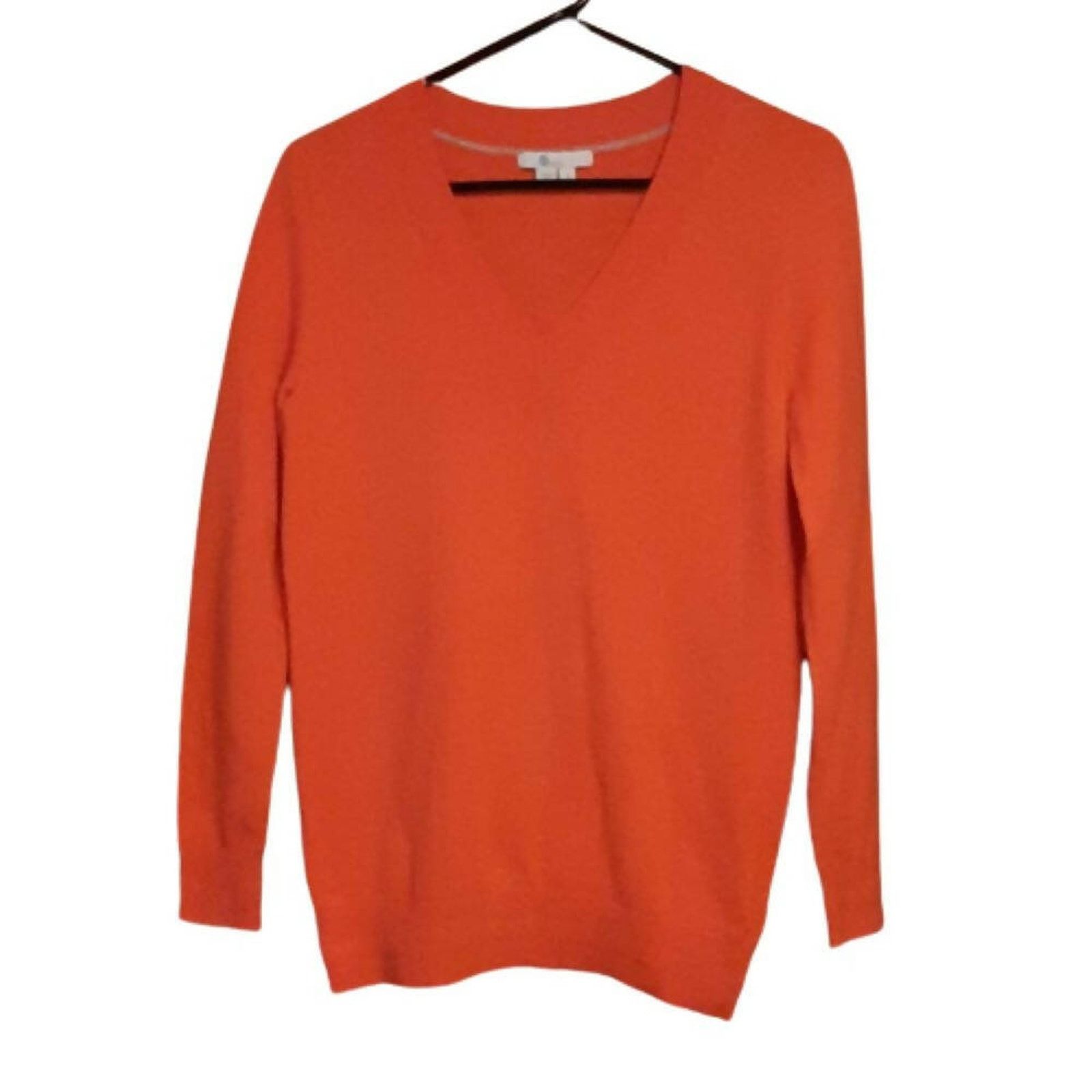 Boden Boden Long Sleeve V-Neck Cashmere Sweater - Orange Size XS / US 0-2 / IT 36-38 - 2 Thumbnail