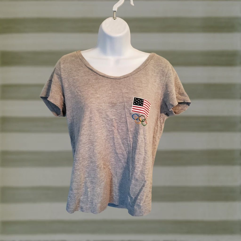 Vintage Womens Tokyo Olympics Team USA Shirt Size Medium Juniors Gray 100% Cotton Crew Neck Short Sleeve Logo T-Shirt Women’s Casual Size M / US 6-8 / IT 42-44 - 1 Thumbnail