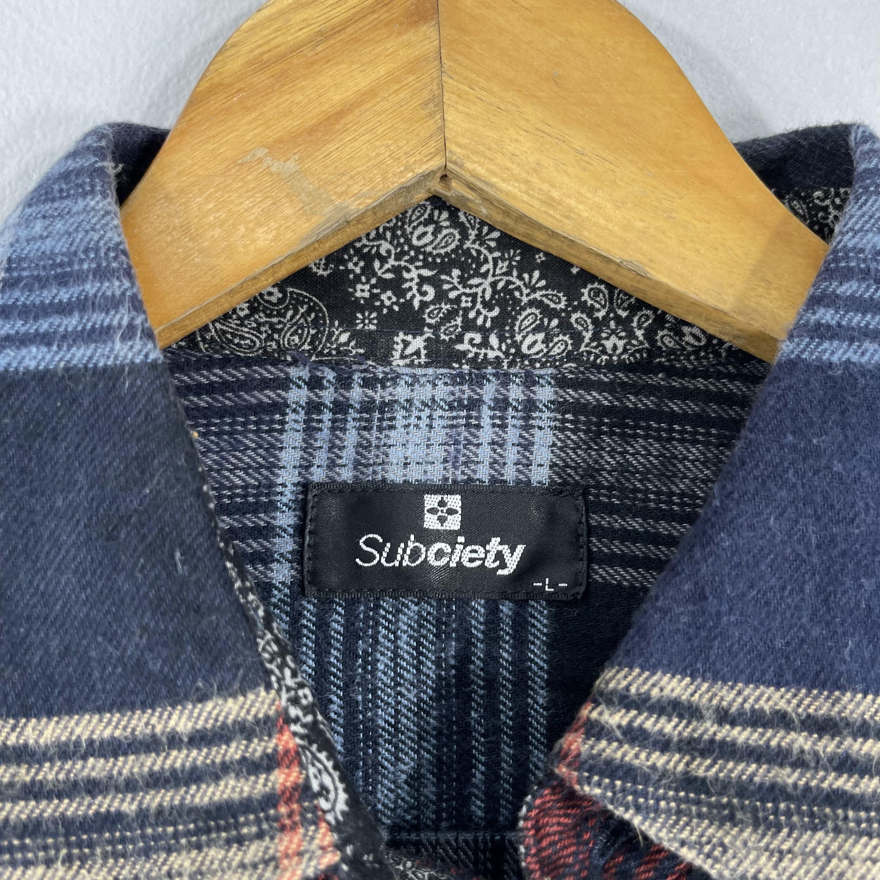 Japanese Brand Vintage Subciety Japan Checkered Tartan Minimalist Flannel Size US M / EU 48-50 / 2 - 8 Thumbnail
