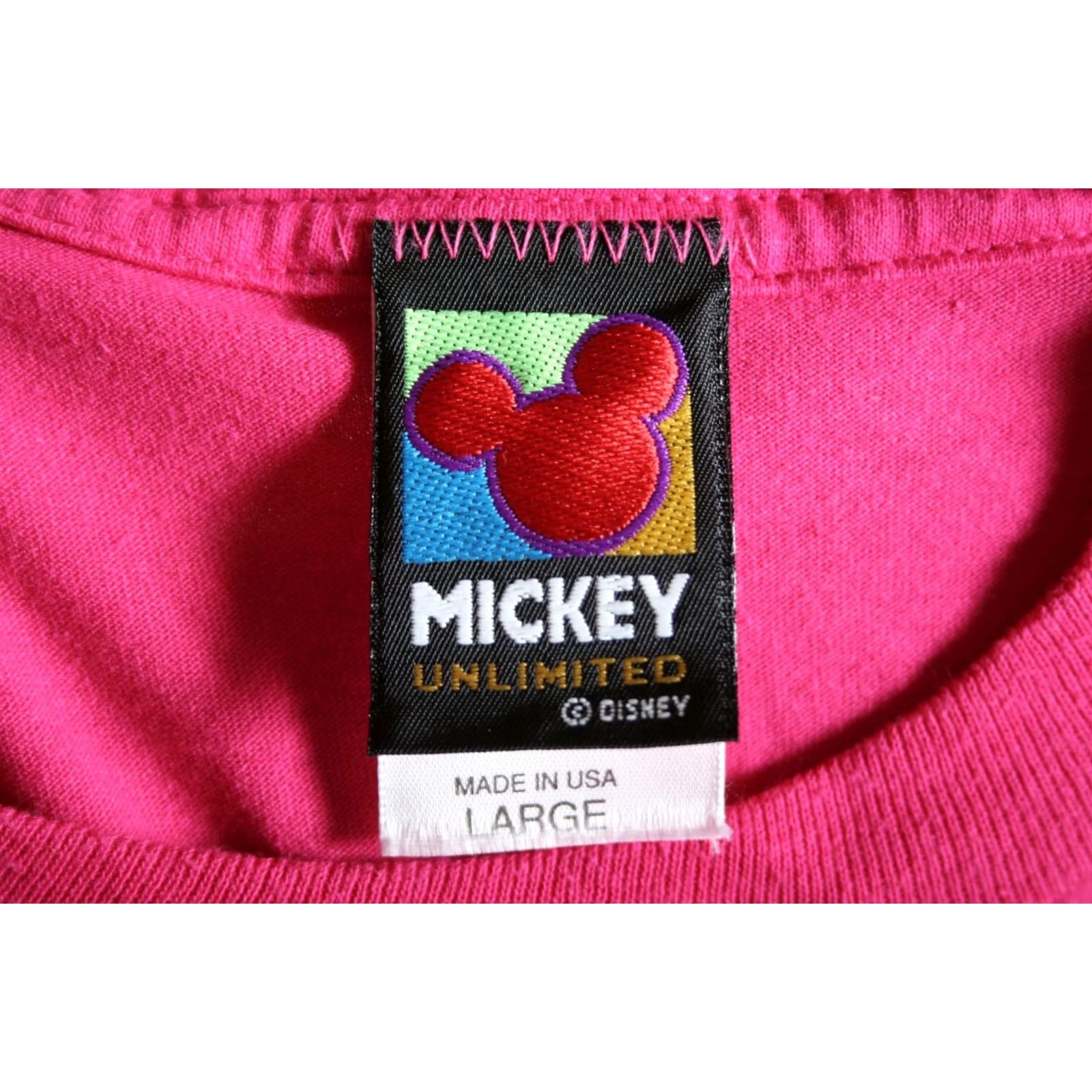 Velva Sheen VINTAGE Velva Sheen MICKEY UNLIMITED Minnie Mouse Florida Pink T-Shirt L/XL Short Sleeve Graphic Tee 1990s Mens Size US L / EU 52-54 / 3 - 6 Thumbnail