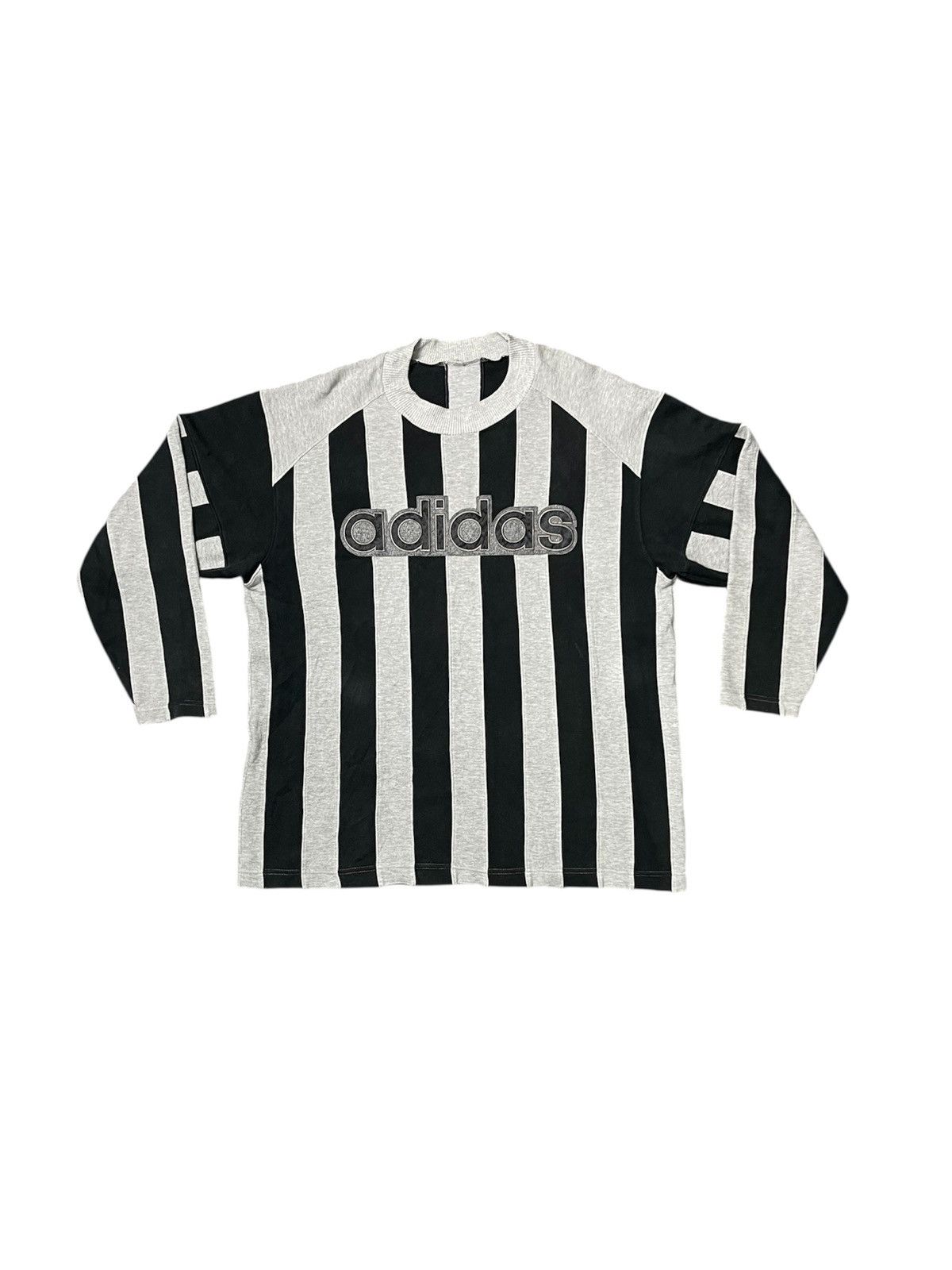 Adidas 90s ADIDAS BIG LOGO SPELLOUT STRIPES SWEATSHIRT Size US XL / EU 56 / 4 - 1 Thumbnail