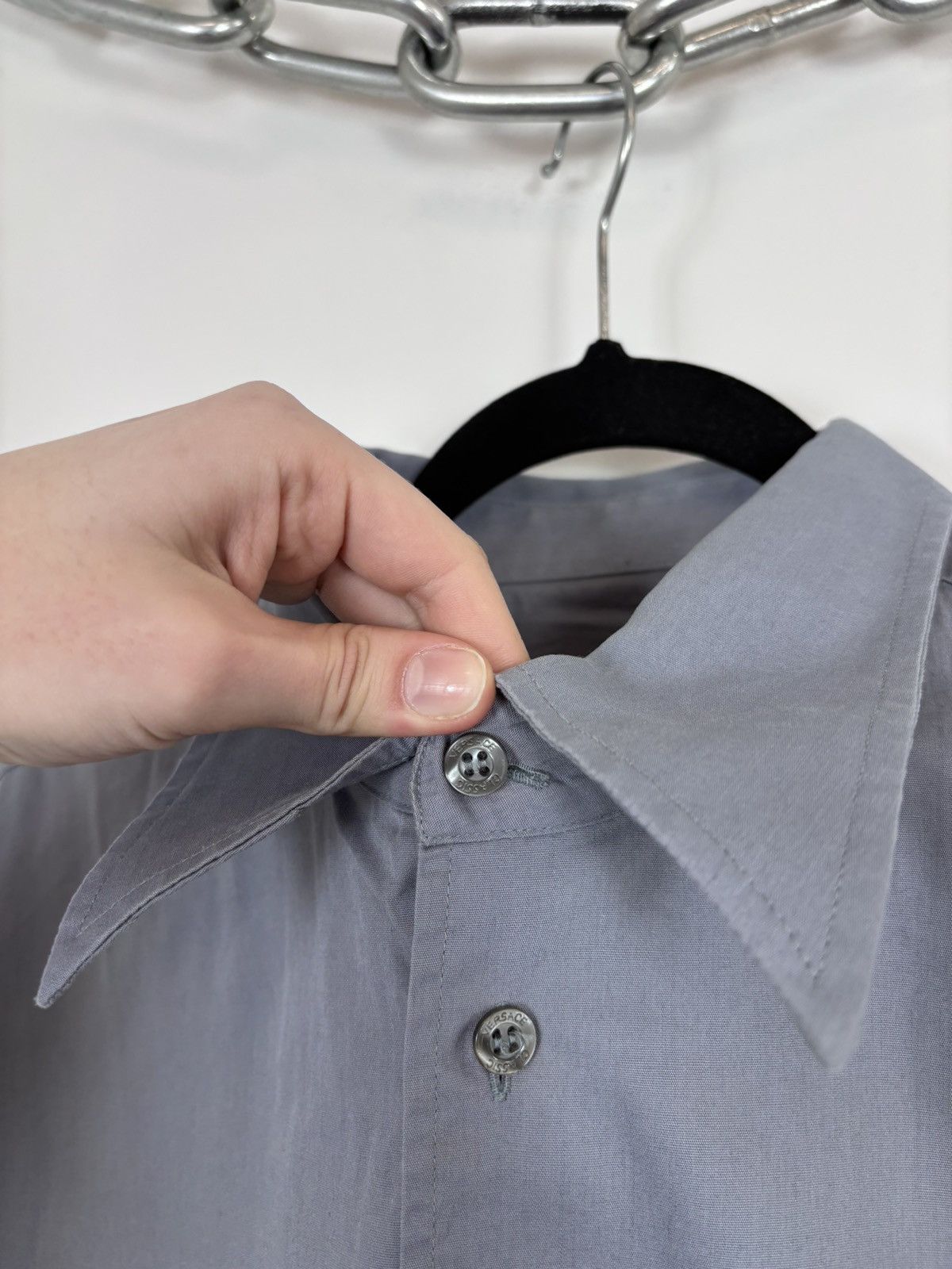 Versace Vintage Versace Classic Men’s Grey Short Sleeve Shirt Size US XL / EU 56 / 4 - 4 Thumbnail