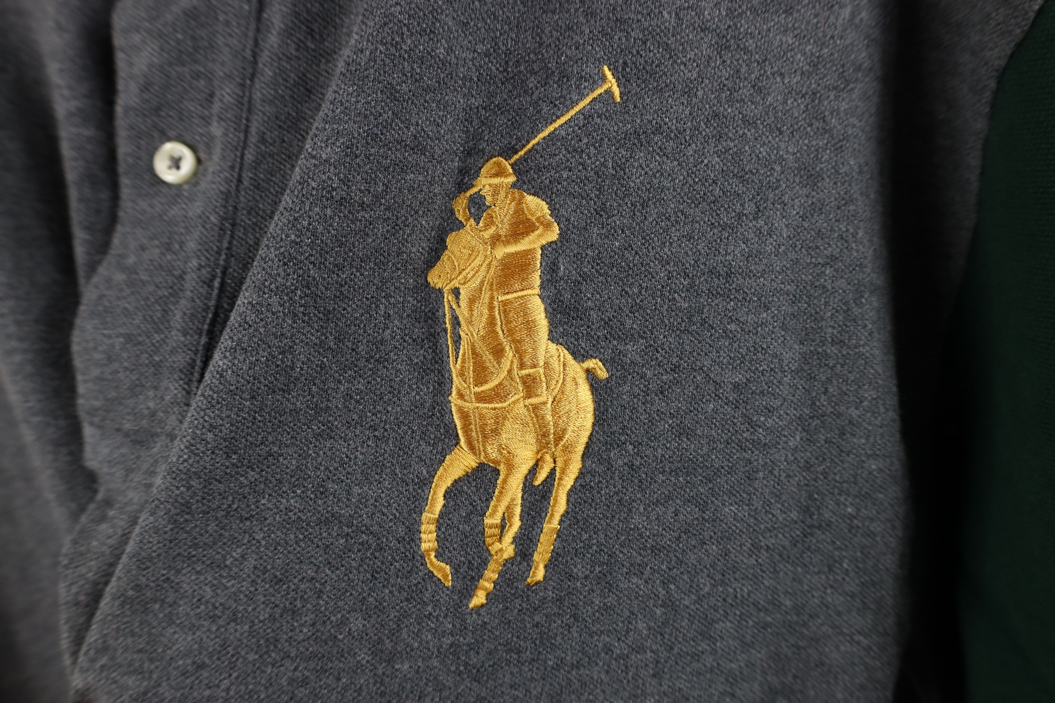 Ralph Lauren Vintage Y2K Ralph Lauren Block Big Pony Collared Polo Shirt Size US XXL / EU 58 / 5 - 4 Thumbnail