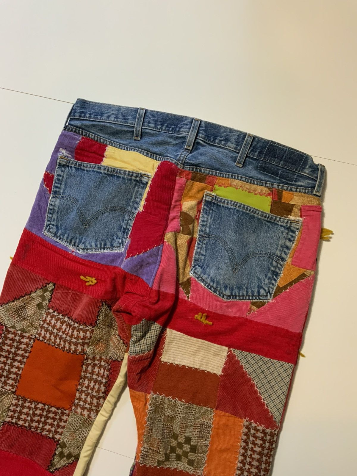 Levi's 1/1 VTG Levis 60s 70s Patchwork Quilt Corduroy Denim Jeans Size US 38 / EU 54 - 5 Thumbnail