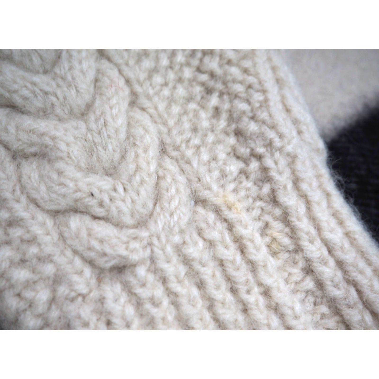 Vintage VTG 60s 70s Cream Ivory Cable Knit Boho Button Fisherman Cardigan Womens L Size L / US 10 / IT 46 - 7 Thumbnail