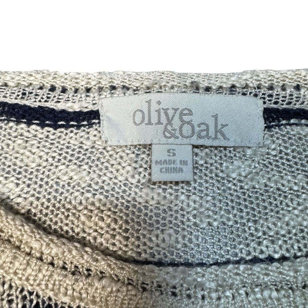 Anthropologie Olive & Oak Ivory Navy Stripes Long Sleeve Crop Sweater Siz Size S / US 4 / IT 40 - 5 Thumbnail