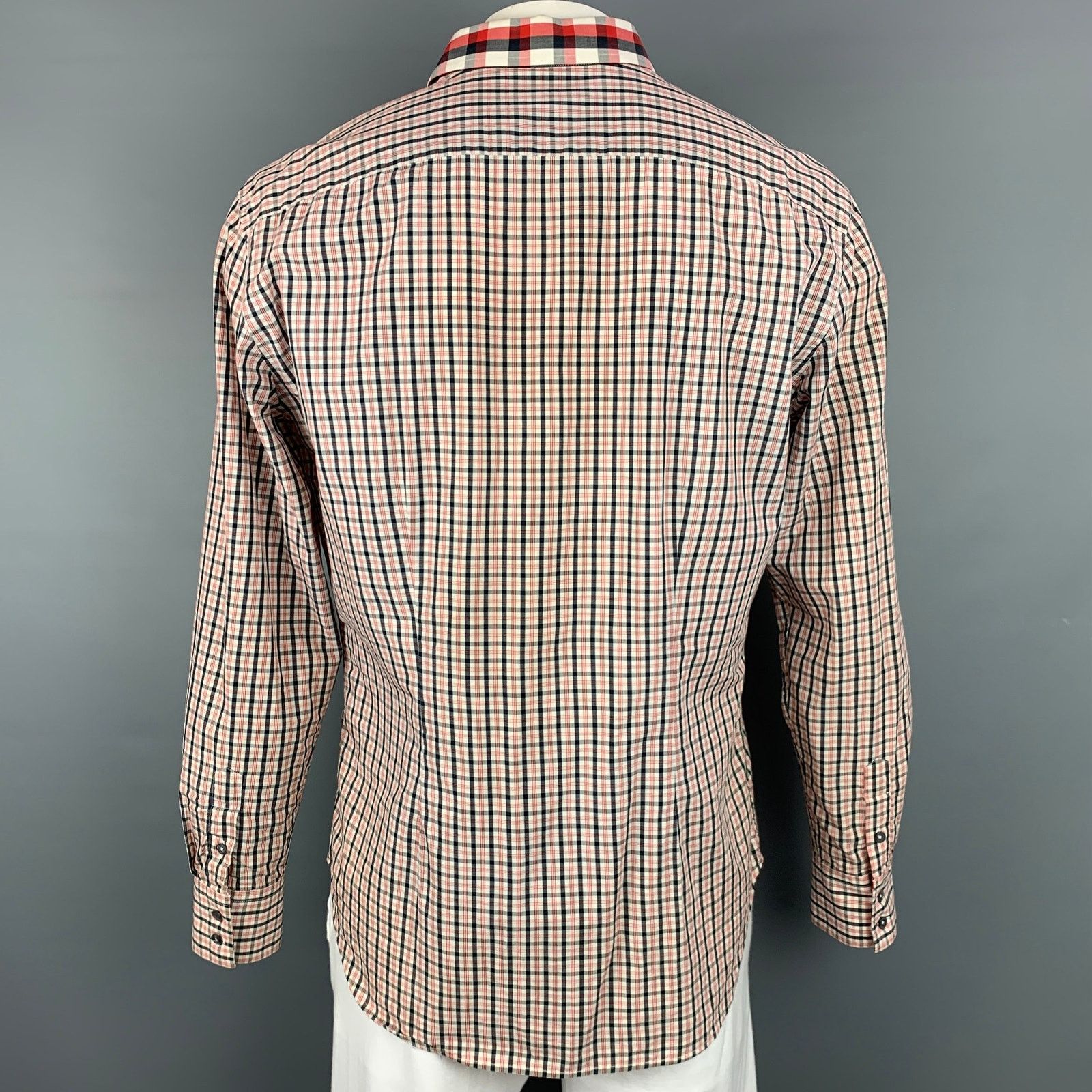 Paul Smith Size L White & Red Checkered Cotton Long Sleeve Shirt Size US L / EU 52-54 / 3 - 3 Thumbnail