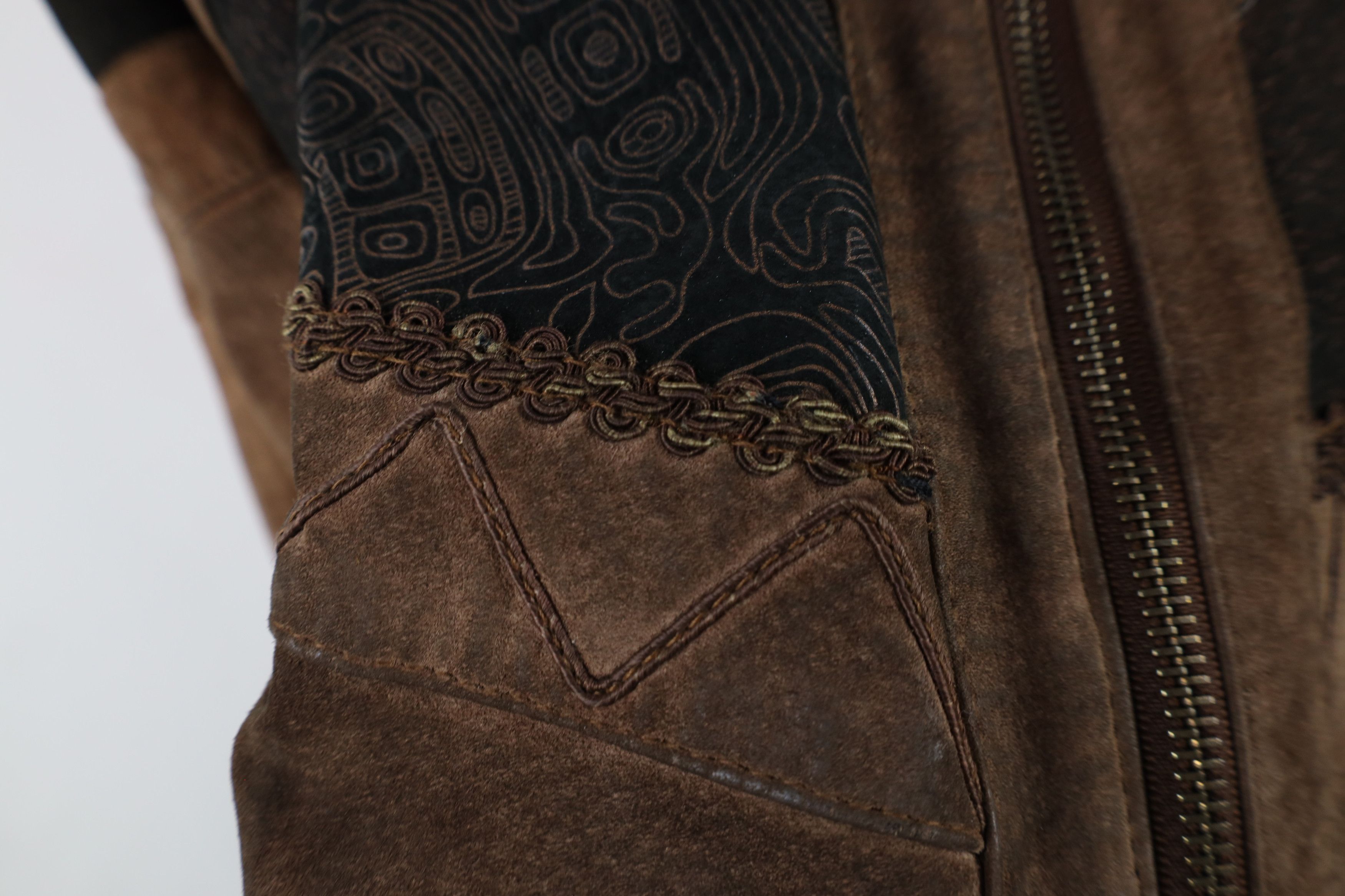 Vintage Vintage 90s Streetwear Suede Leather Patchwork Jacket Size M / US 6-8 / IT 42-44 - 4 Thumbnail