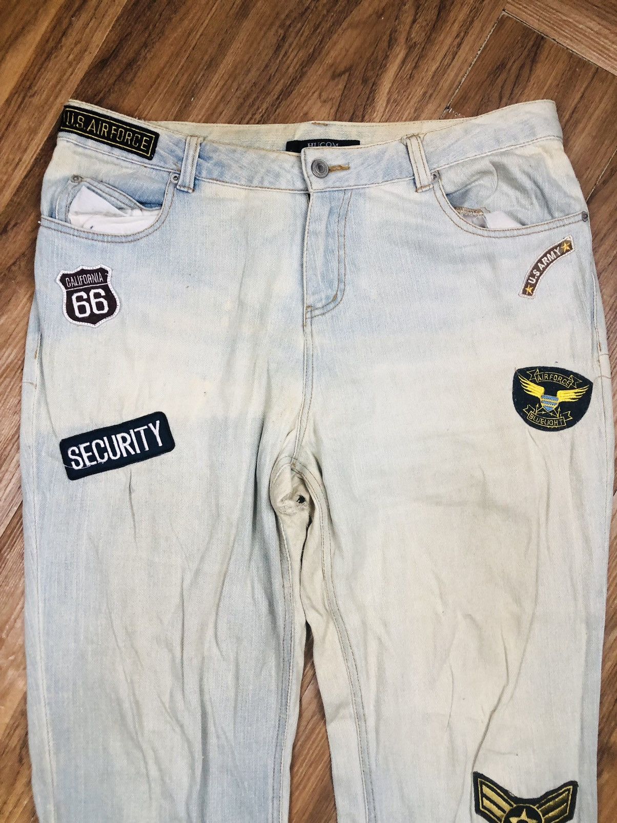 Other HUCOM Vintage Y2K Military Patchwork Jeans (37) Size 35" - 3 Thumbnail