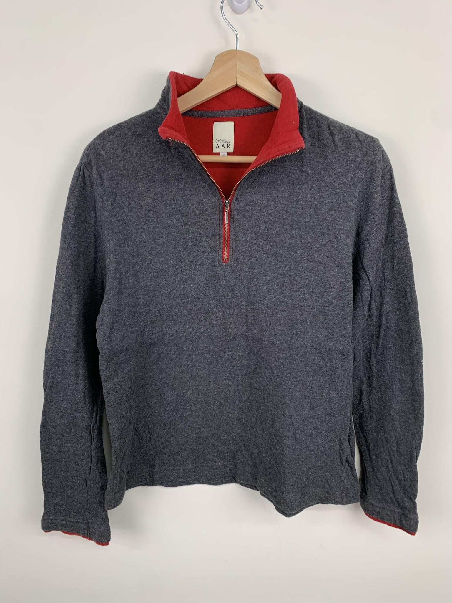 image of Yohji Yamamoto D'urban Cashmere Quarter Zip in Grey, Men's (Size Medium)