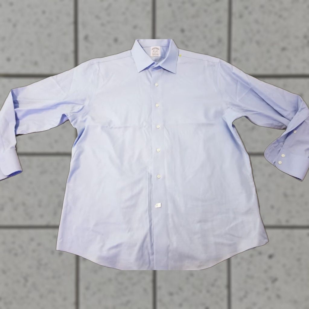 Brooks Brothers Brooks Brothers Dress Shirt Mens Blue 16 1/2 33 Button Cotton 16.5 Size 46R - 1 Thumbnail