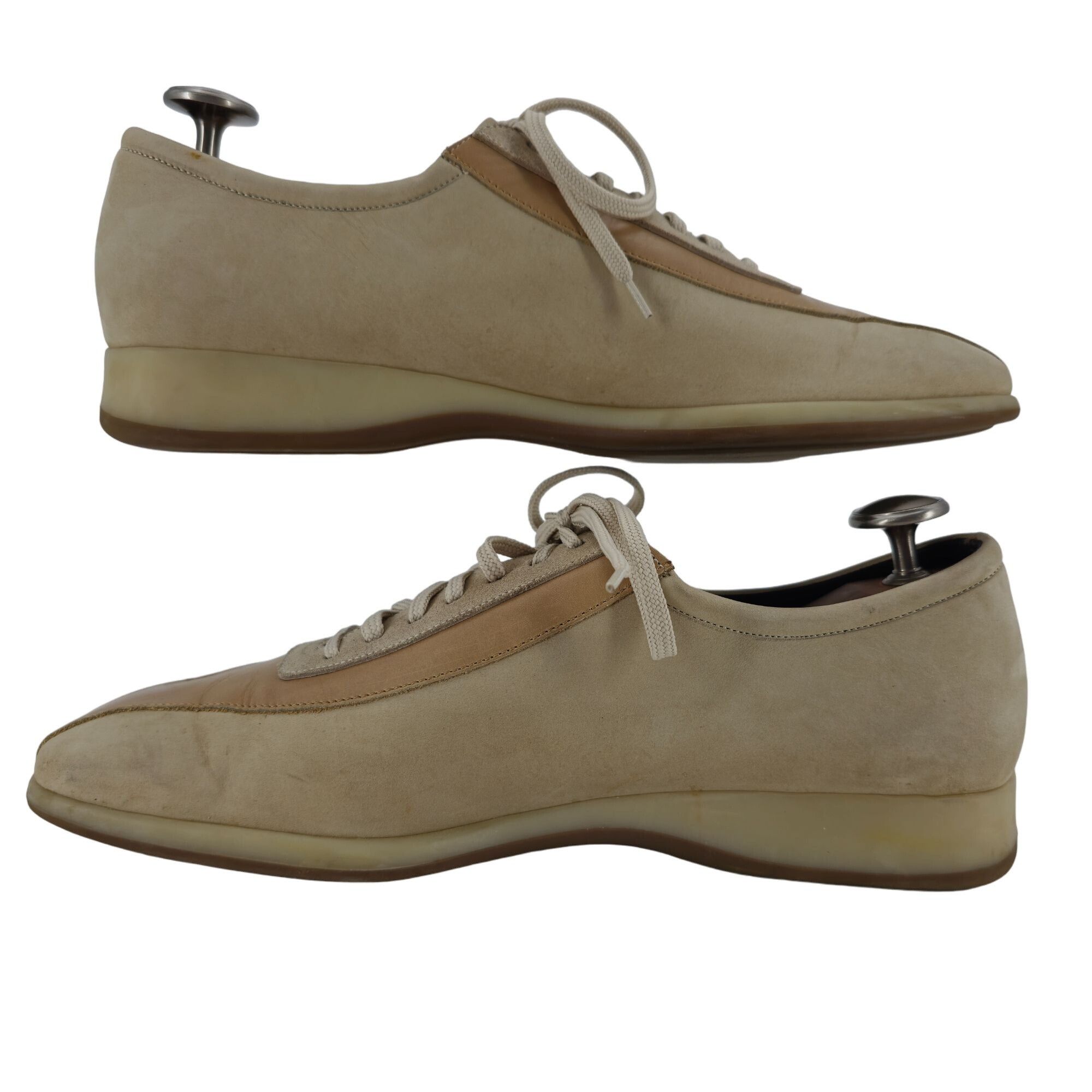Salvatore Ferragamo Vintage Salvatore Ferragamo Sneaker Men 11 Beige Tan Leather Size US 11 / EU 44 - 7 Thumbnail