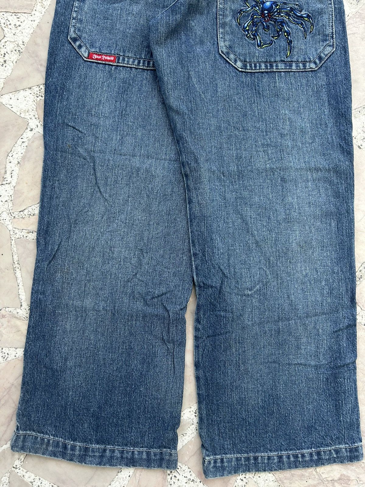 JNCO Jnco Tribal Vintage Spider Wide Leg Denim Blue Size US 30 / EU 46 - 4 Thumbnail