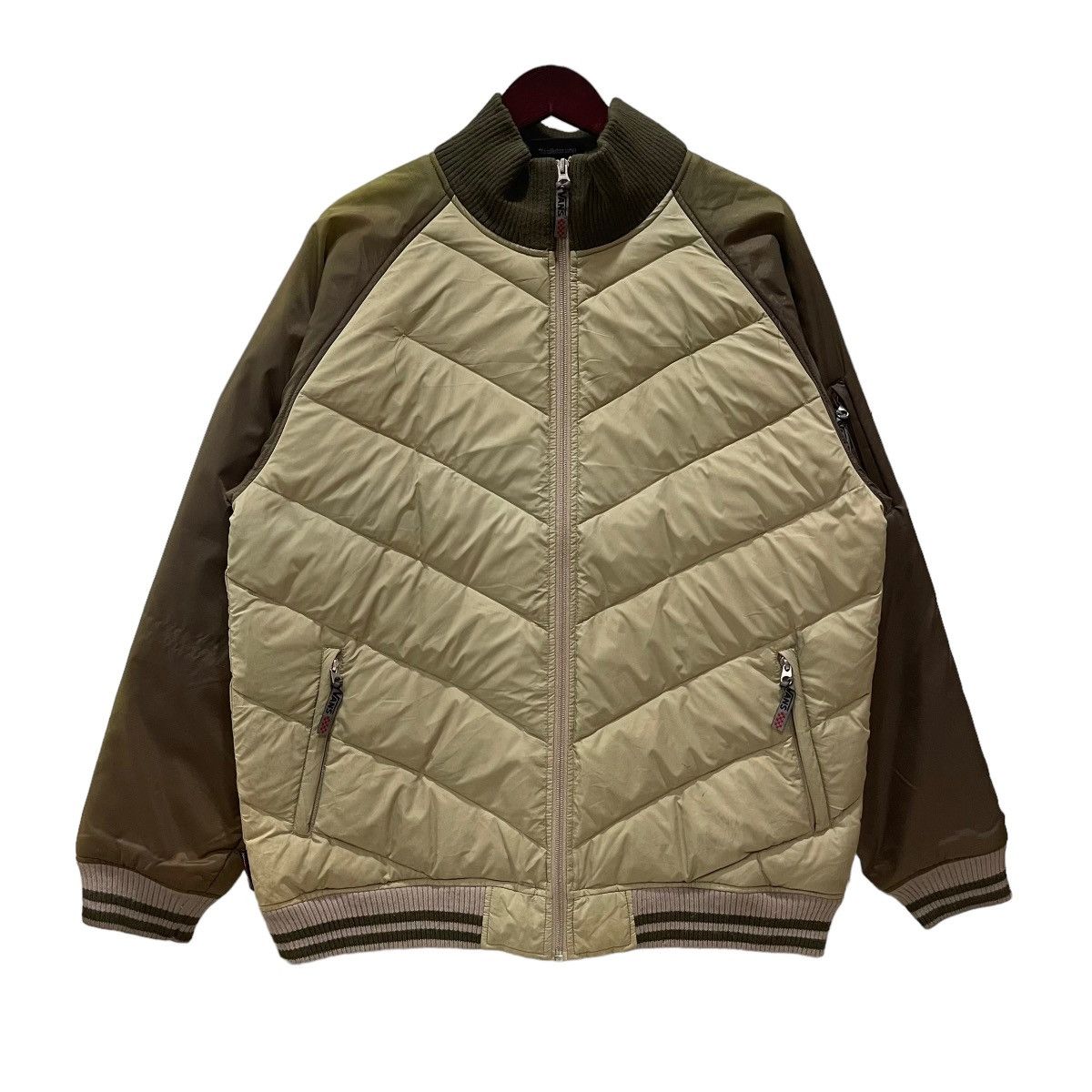 Vans × Vintage Vintage 90s VANS Puffer Zipper Bomber Jacket Size US L / EU 52-54 / 3 - 1 Thumbnail