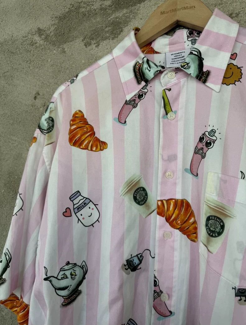 Vetements Vetements Cartoon Striped Short Sleeve Shirt Size US M / EU 48-50 / 2 - 4 Thumbnail