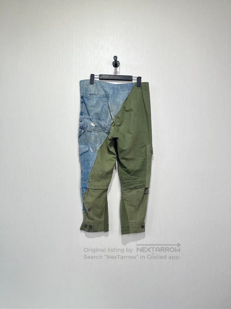 Greg Lauren Greg Lauren size M Military fabric patchwork denim pants Size US 27 - 2 Thumbnail