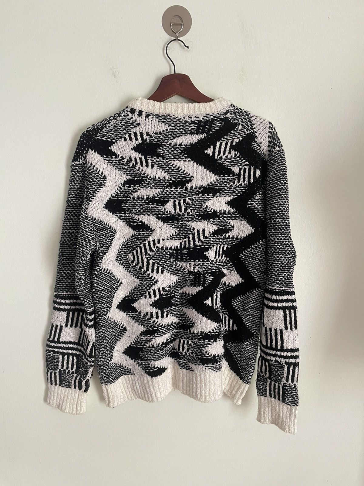 Zucca Zucca Zigzag Black White Sweatshirt Size US M / EU 48-50 / 2 - 2 Thumbnail