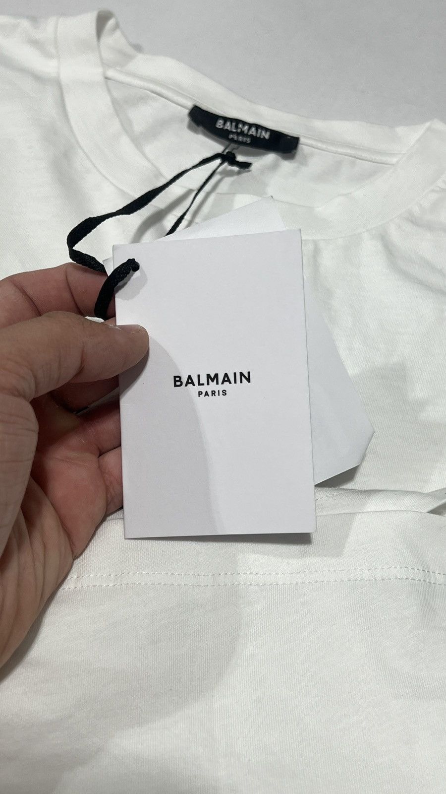 Balmain Balmain Paris White Crop Tee Size L / US 10 / IT 46 - 8 Thumbnail