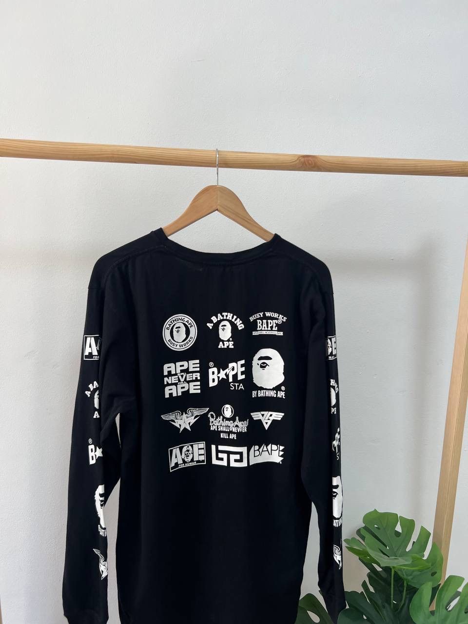 Bape Multi Logo L S Tee Grailed