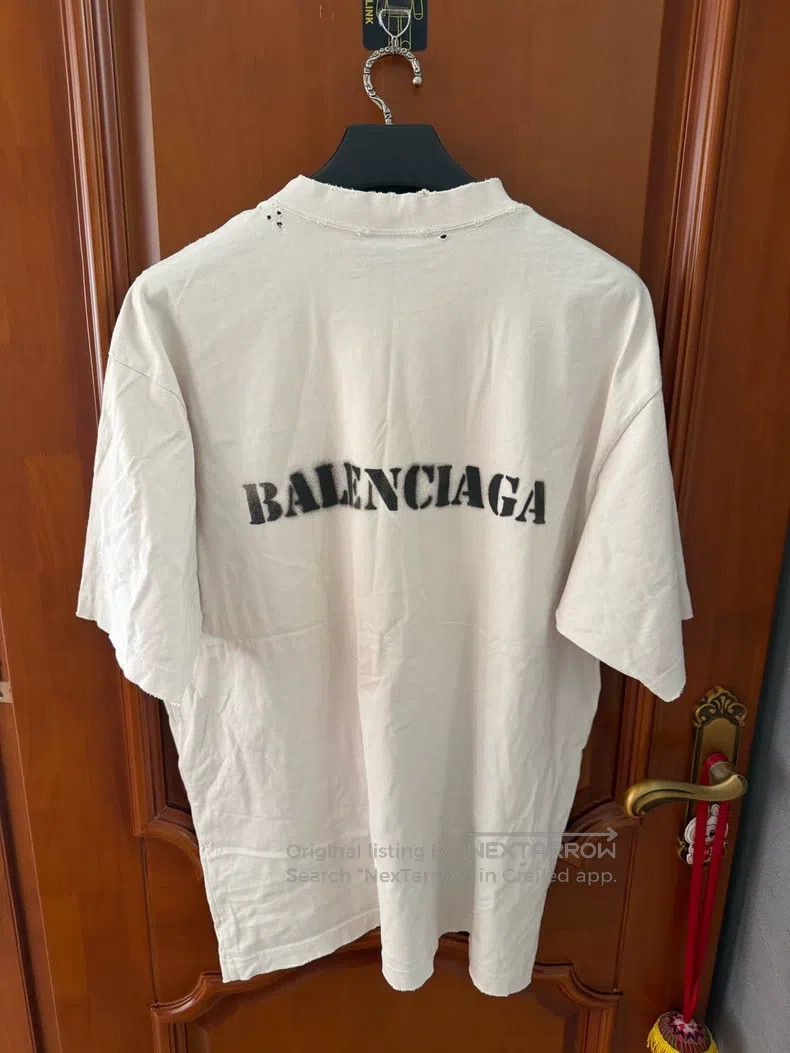 Balenciaga Balenciaga Front and Back Blurred Logo Short Sleeve T-Shir Size US L / EU 52-54 / 3 - 2 Thumbnail