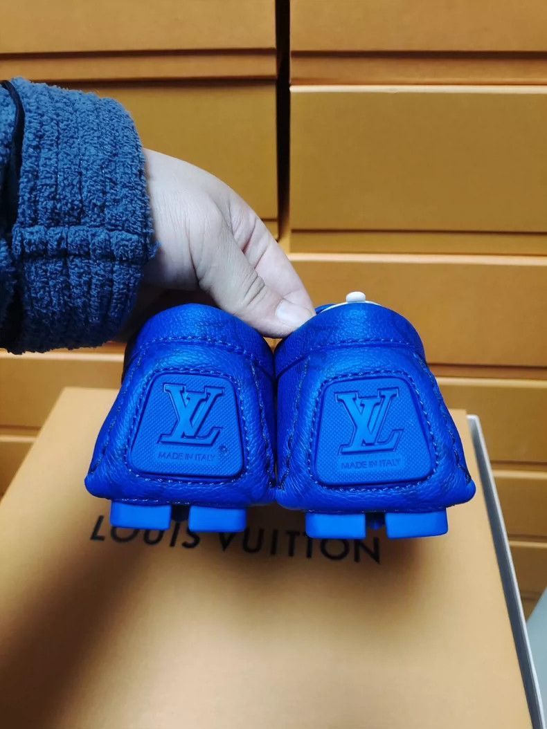 Louis Vuitton Louis Vuitton LV Louis Vuitton Blue Leather Driving Shoes- Size US 6 / IT 36 - 8 Thumbnail
