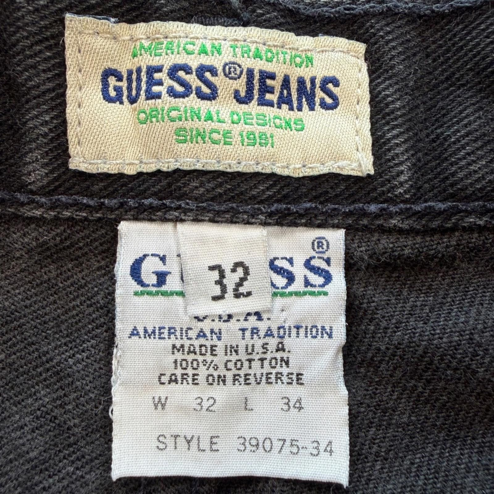 Guess Vintage Guess Jeans Made in USA 32x34 Faded Black 90s Size US 32 / EU 48 - 5 Thumbnail