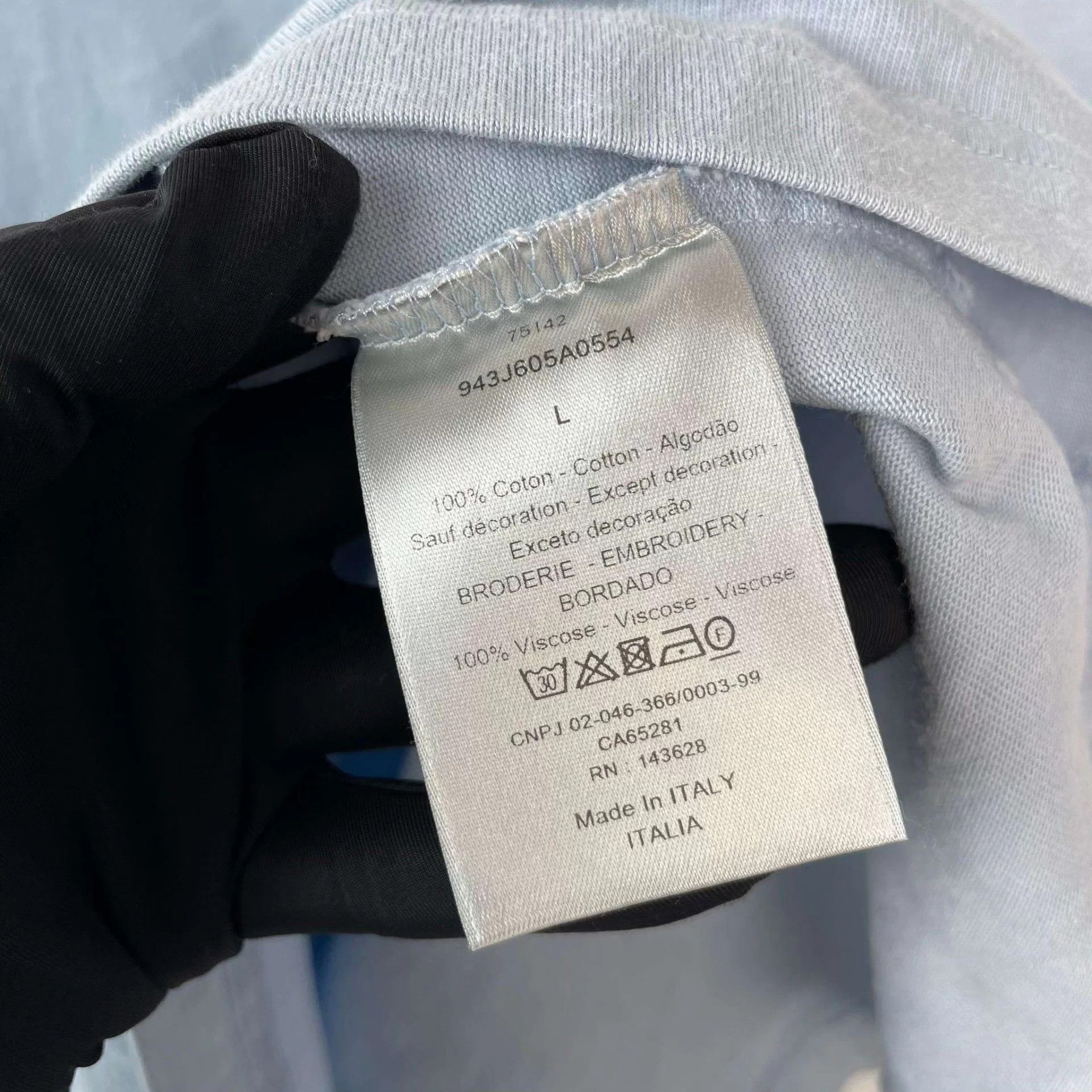 Dior Dior Cotton Tee L Gray Blue Grade A Tagless Size US L / EU 52-54 / 3 - 8 Thumbnail