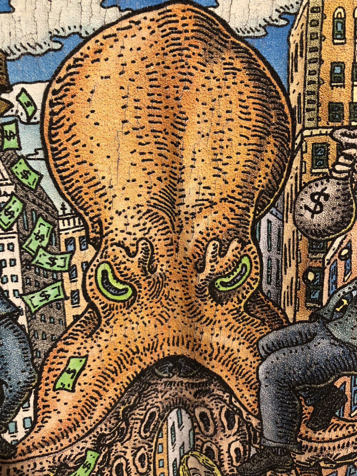 Vintage Vintage Octopi Wall Street Graphic T Shirt Size US L / EU 52-54 / 3 - 3 Thumbnail
