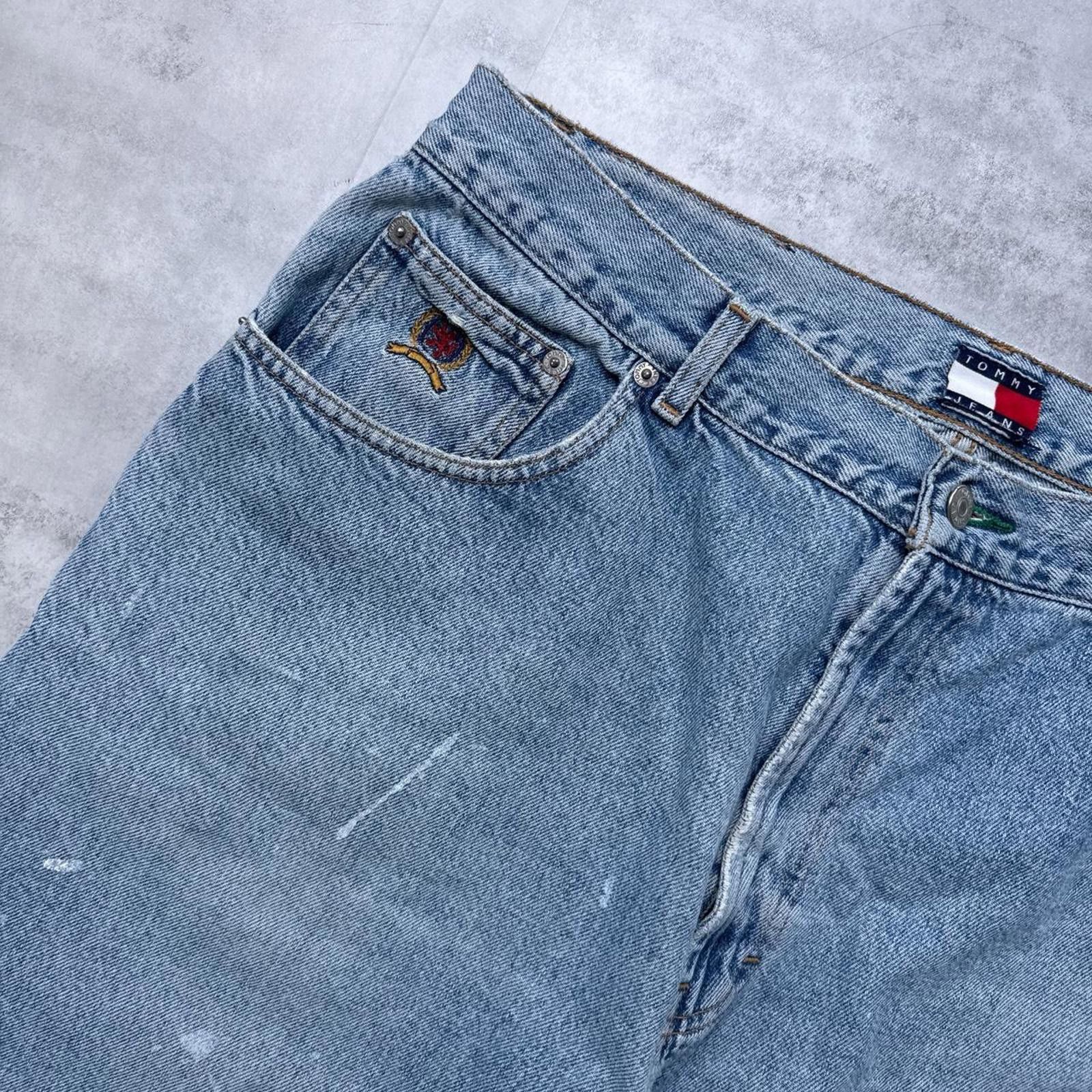Tommy Hilfiger Y2K Tommy Hilfiger 00s Denim Baggy Shorts Size US 36 / EU 52 - 6 Thumbnail