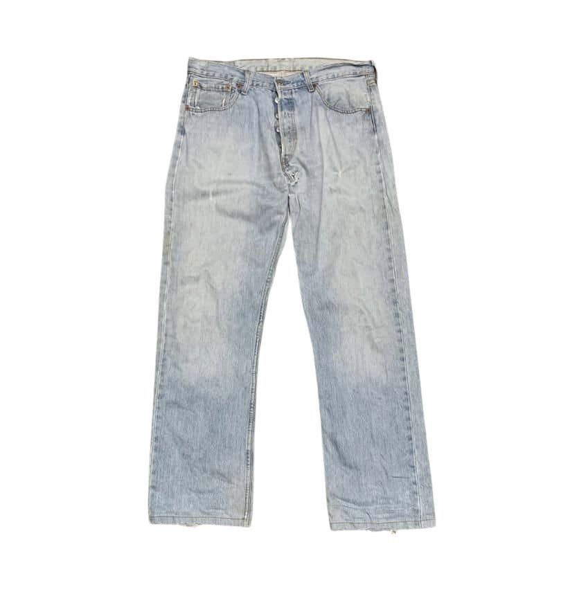 Levi's Vintage Levis 501 Straight Faded Blue Jeans Distressed Size US 34 / EU 50 - 1 Thumbnail