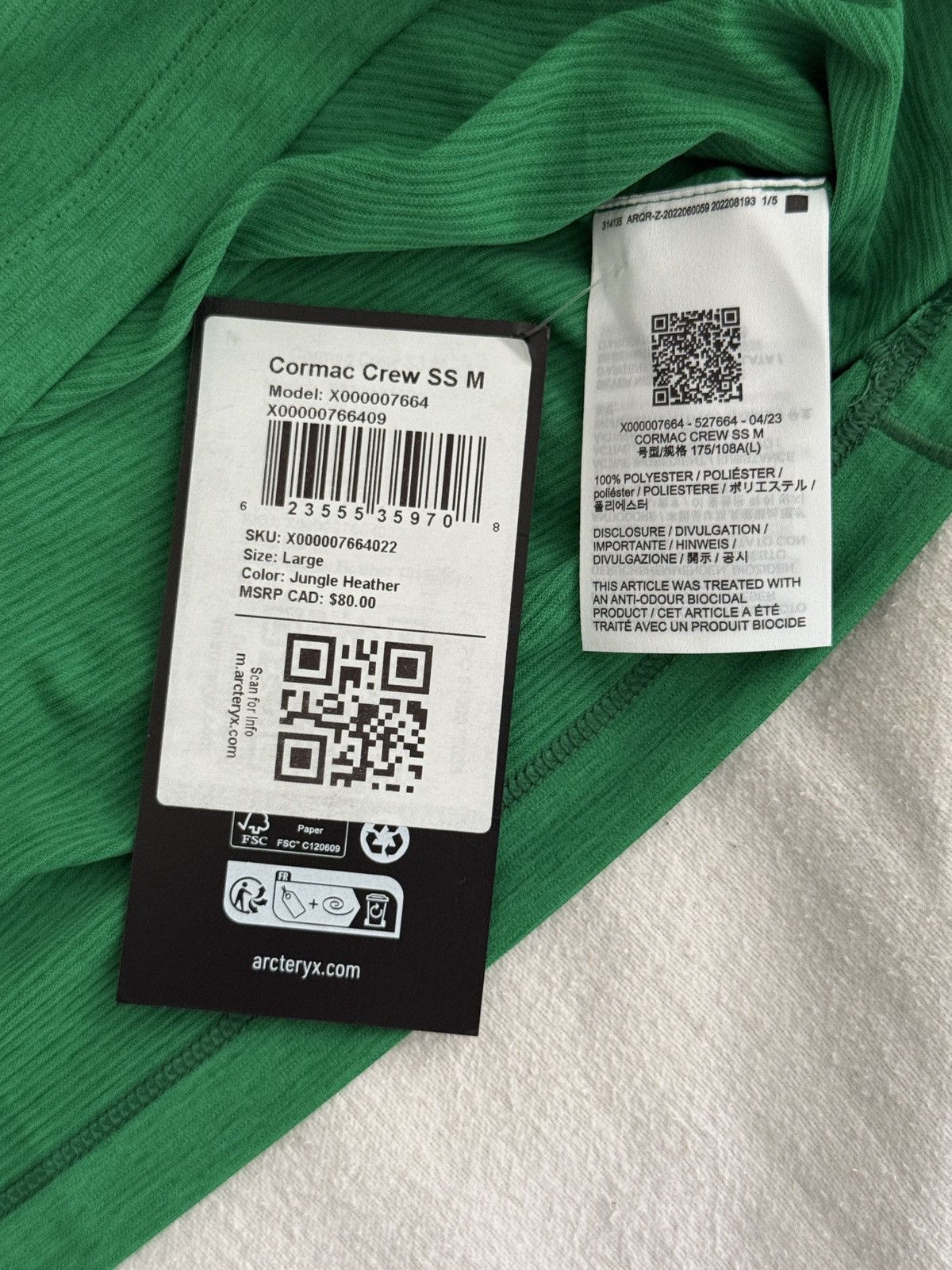 Arc'teryx NWT Men's Cormac Crew Neck Short Sleeve T-Shirt Size US L / EU 52-54 / 3 - 5 Thumbnail