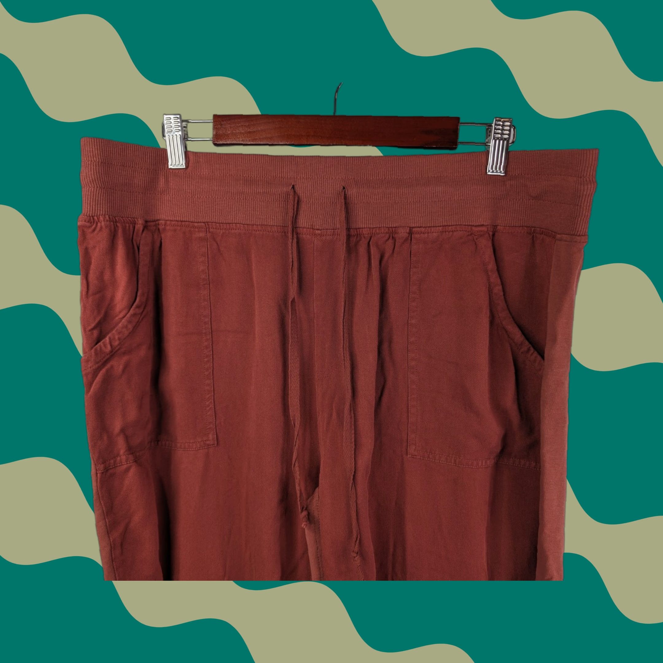 Vintage Seven7 Pants Womens XL Red Jogger Casual Pull On High-Waist Comfort Size 40" / US 18 - 1 Thumbnail