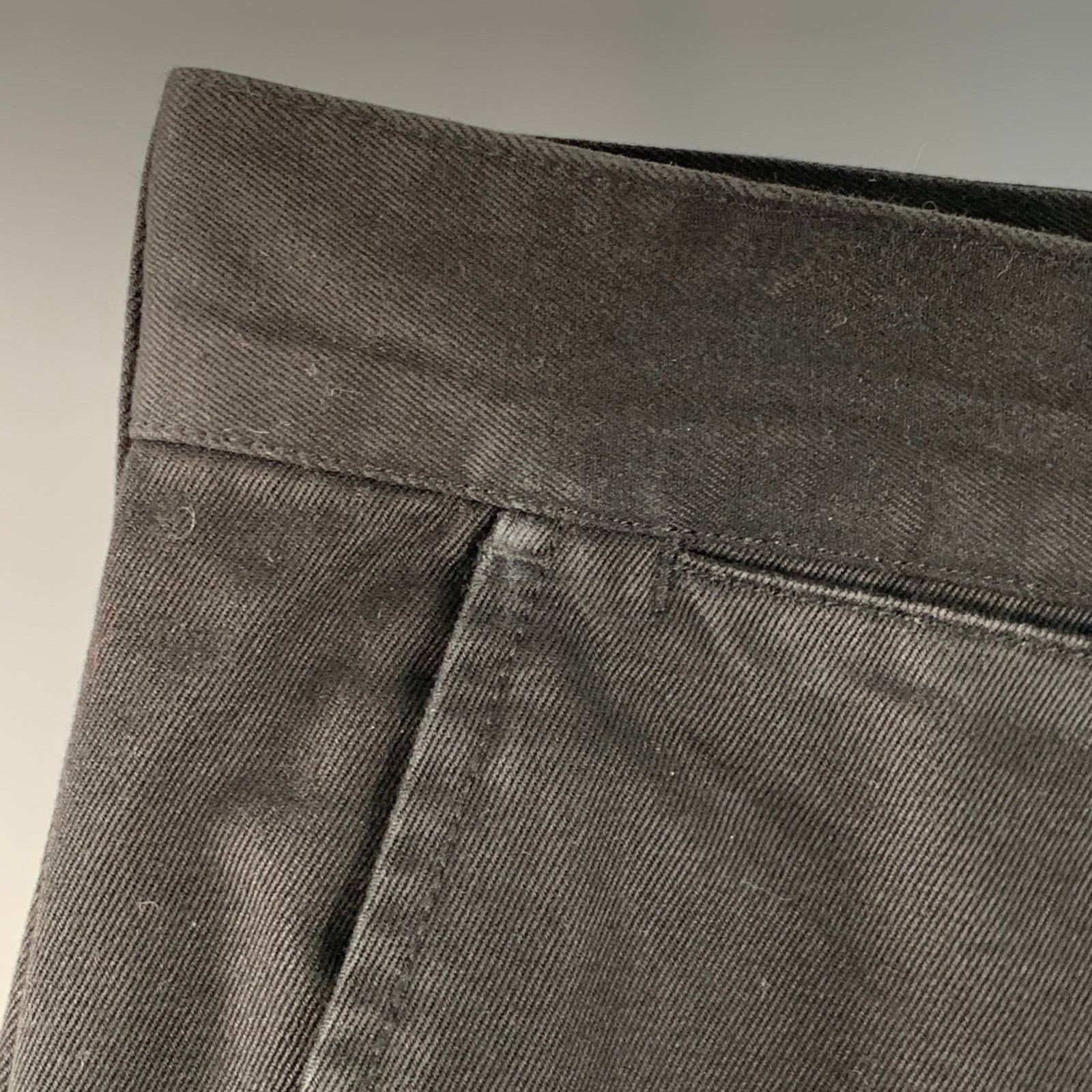 Saturdays NYC Size 32 Black Cotton Twill Tapered Zip Fly Casual Pants Size US 32 / EU 48 - 5 Thumbnail