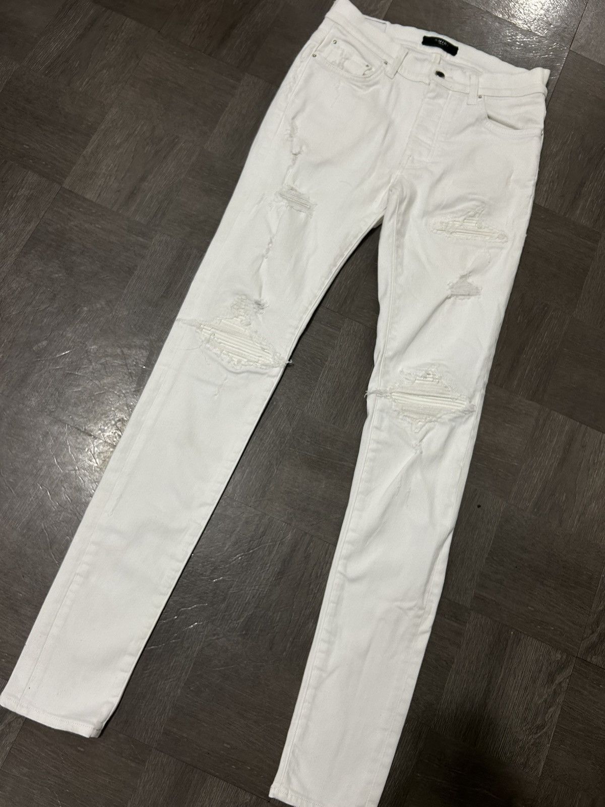 パンツ amiri mx1 jeans white 31 Amiri MX1 Jeans 31 IT 47 S Mens White Skinny Stretch